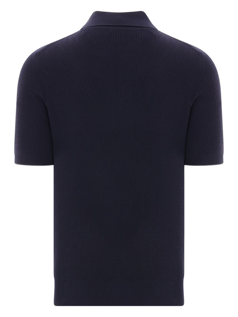 Brunello Cucinelli ribbed-knit polo shirt outlook