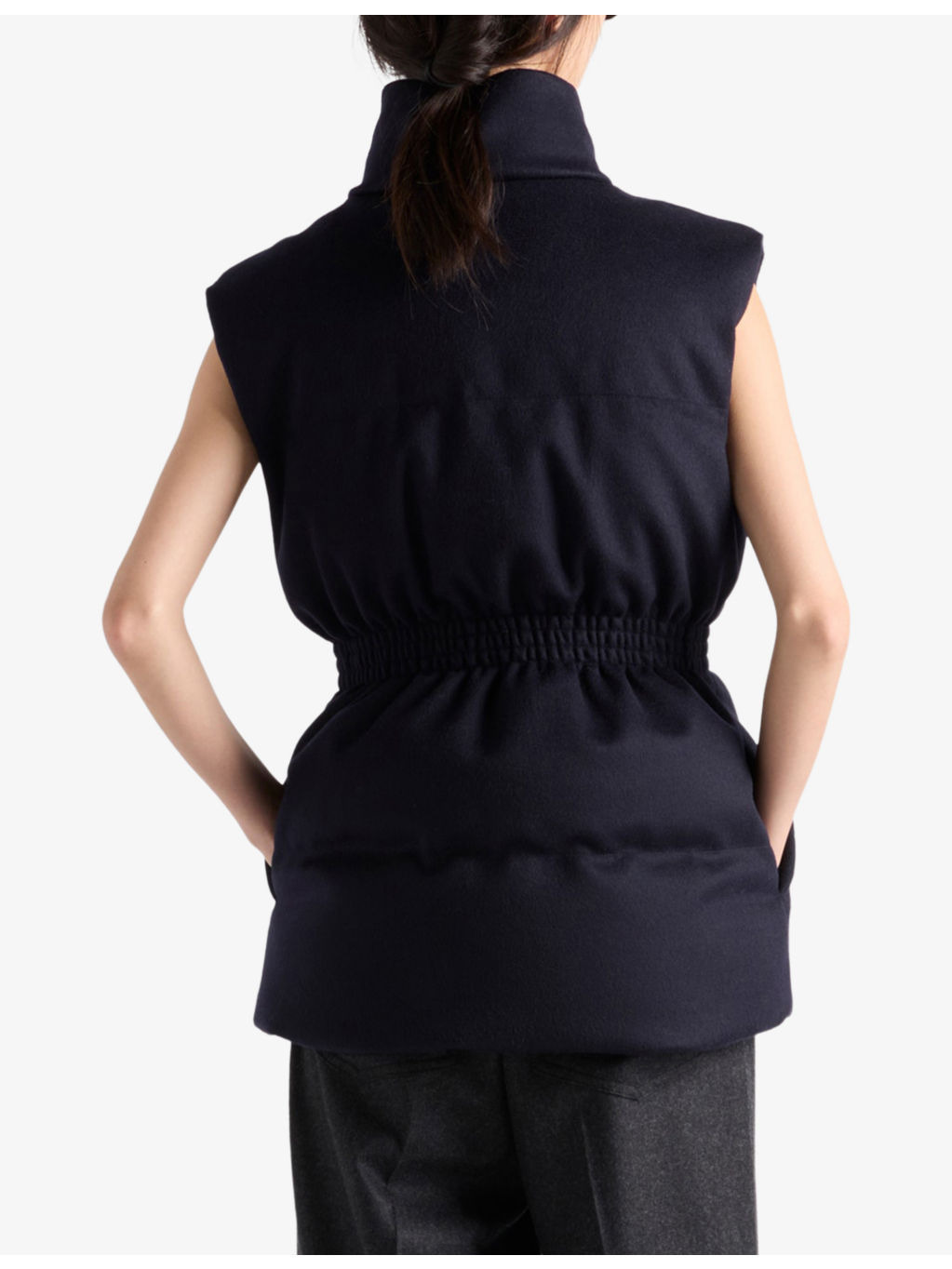 Branded High-Neck Wool-Down Gilet - 4