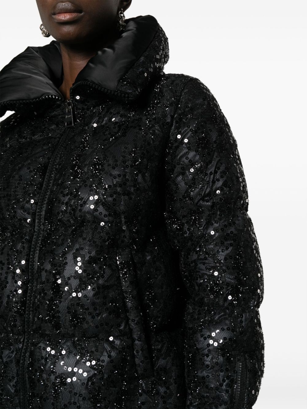 sequinned down puffer jacket - 5