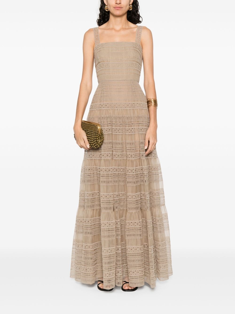 embroidered organza maxi dress - 2