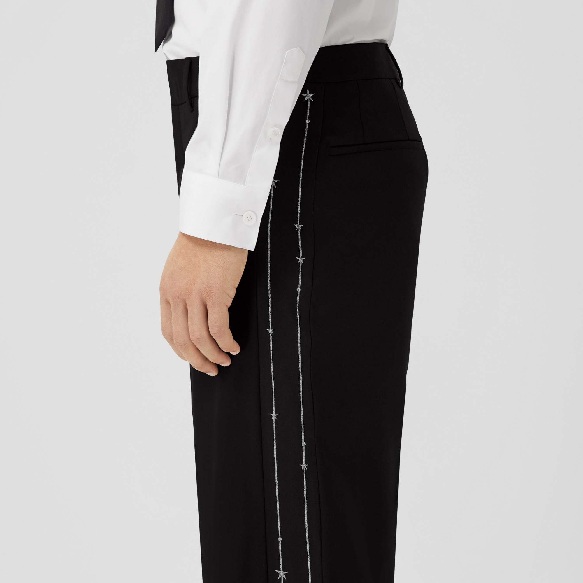 Embroidered Silk Panel Wool Tailored Trousers – Exclusive Capsule Collection - 3