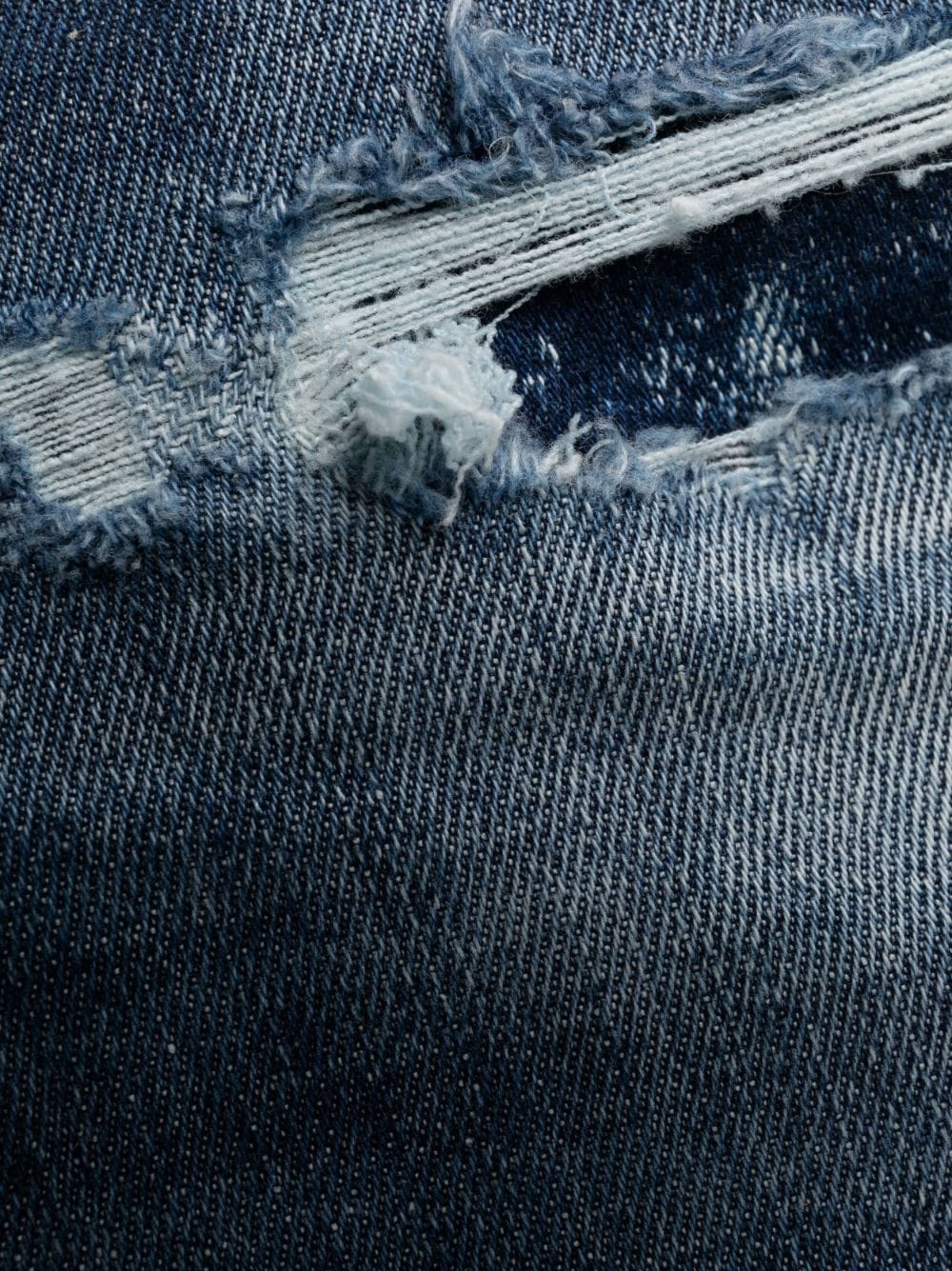 distressed logo-patch cropped jeans - 7