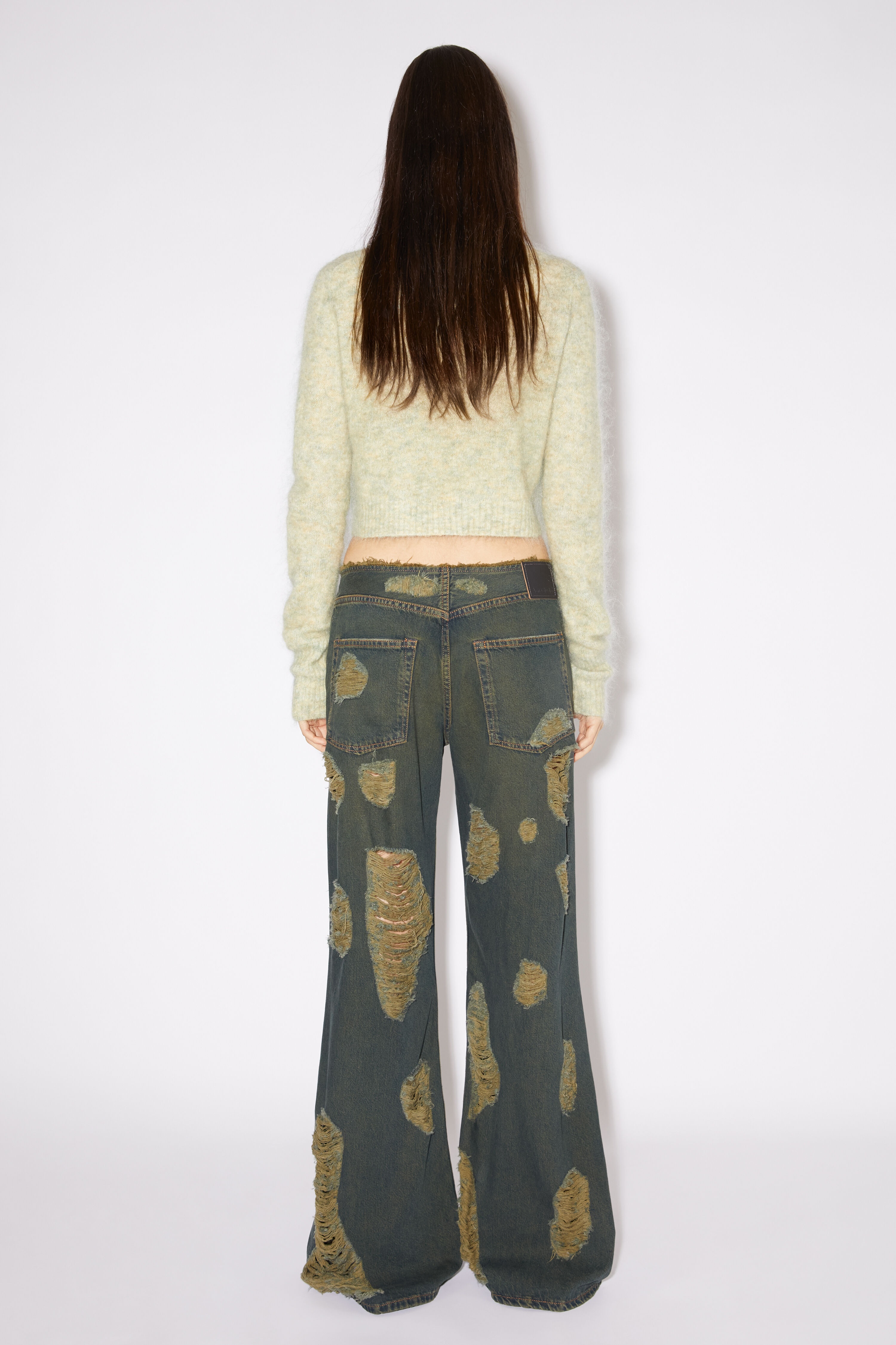 Loose fit distressed jeans - Blue/green - 3