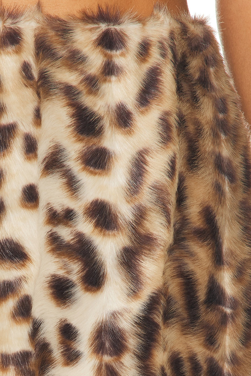 AKNVAS Lis Faux Fur Lynx Mini Skirt outlook