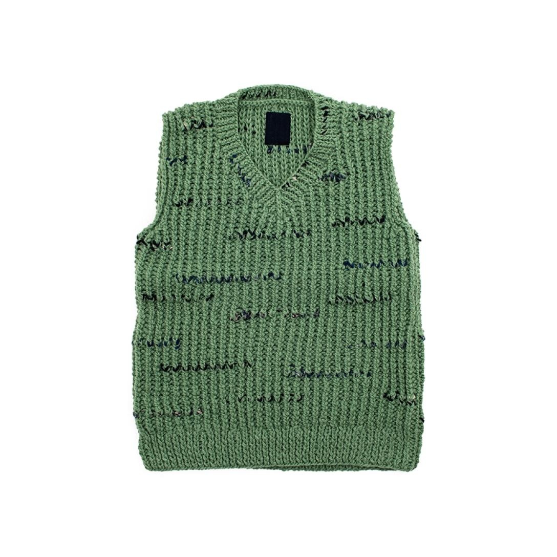 V-NECK VEST (N.D.) LT.GREEN - 1