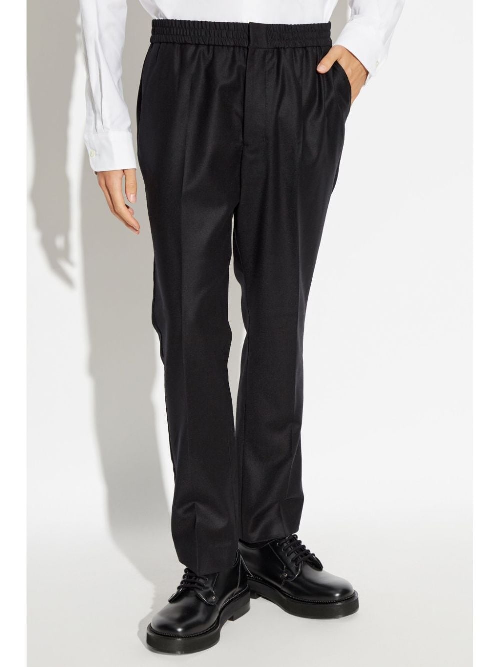 straight-leg wool trousers - 3