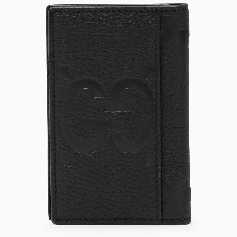 Gucci Black Vertical Wallet In Jumbo Gg Men - 3