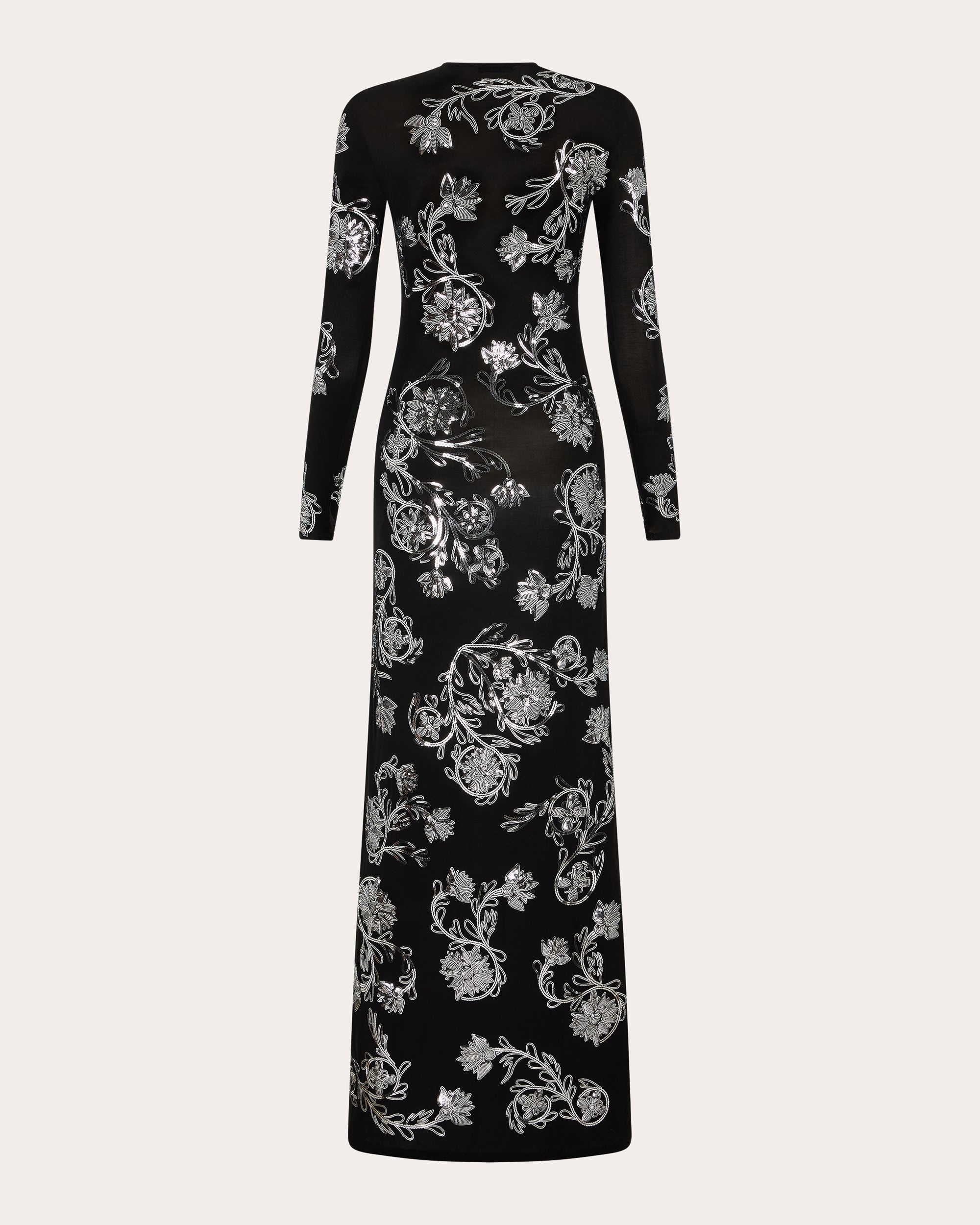 Sequin-Embellished Jersey Maxi Dress - 2