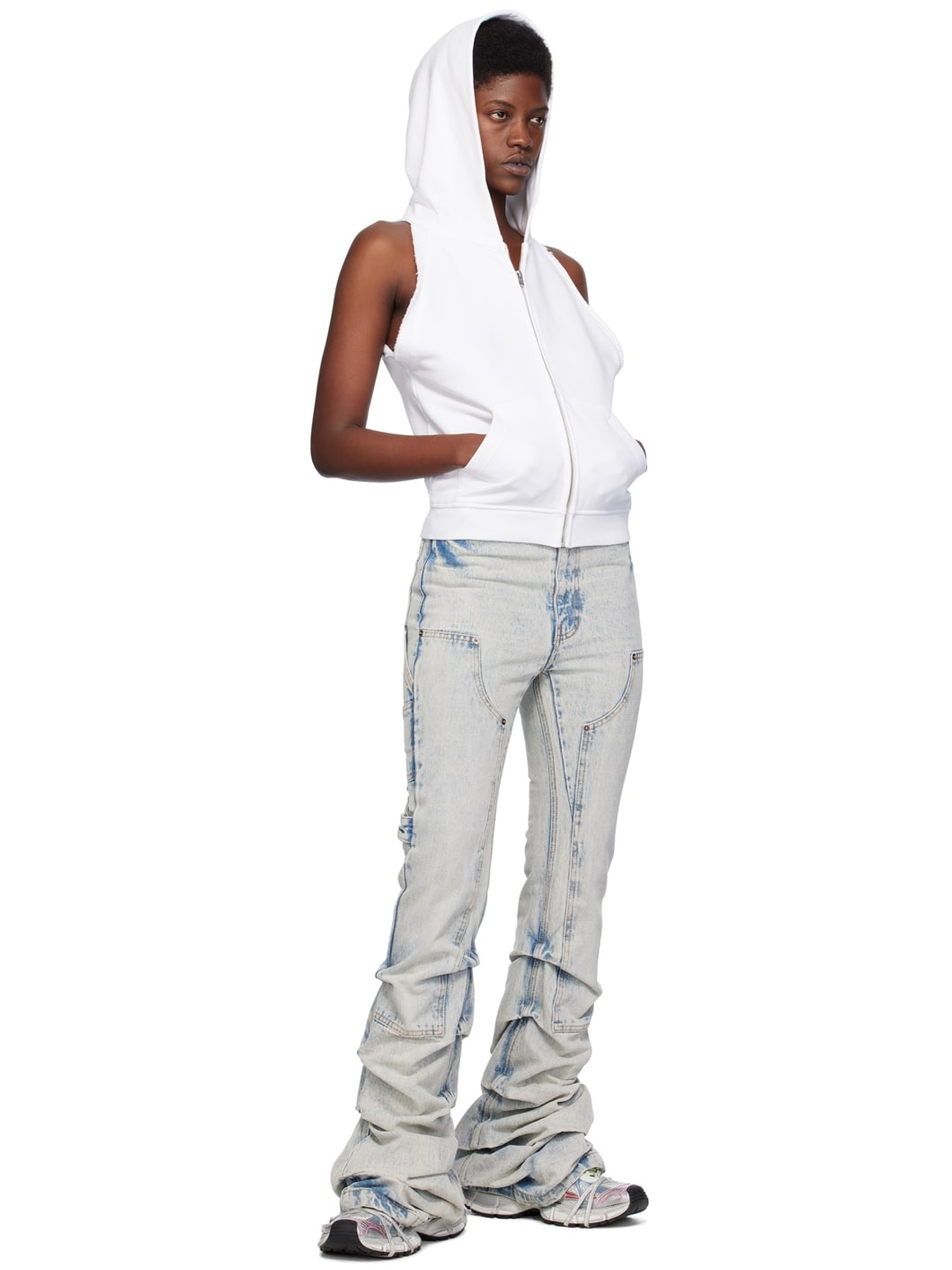 Blue Wrinkled Jeans - 4