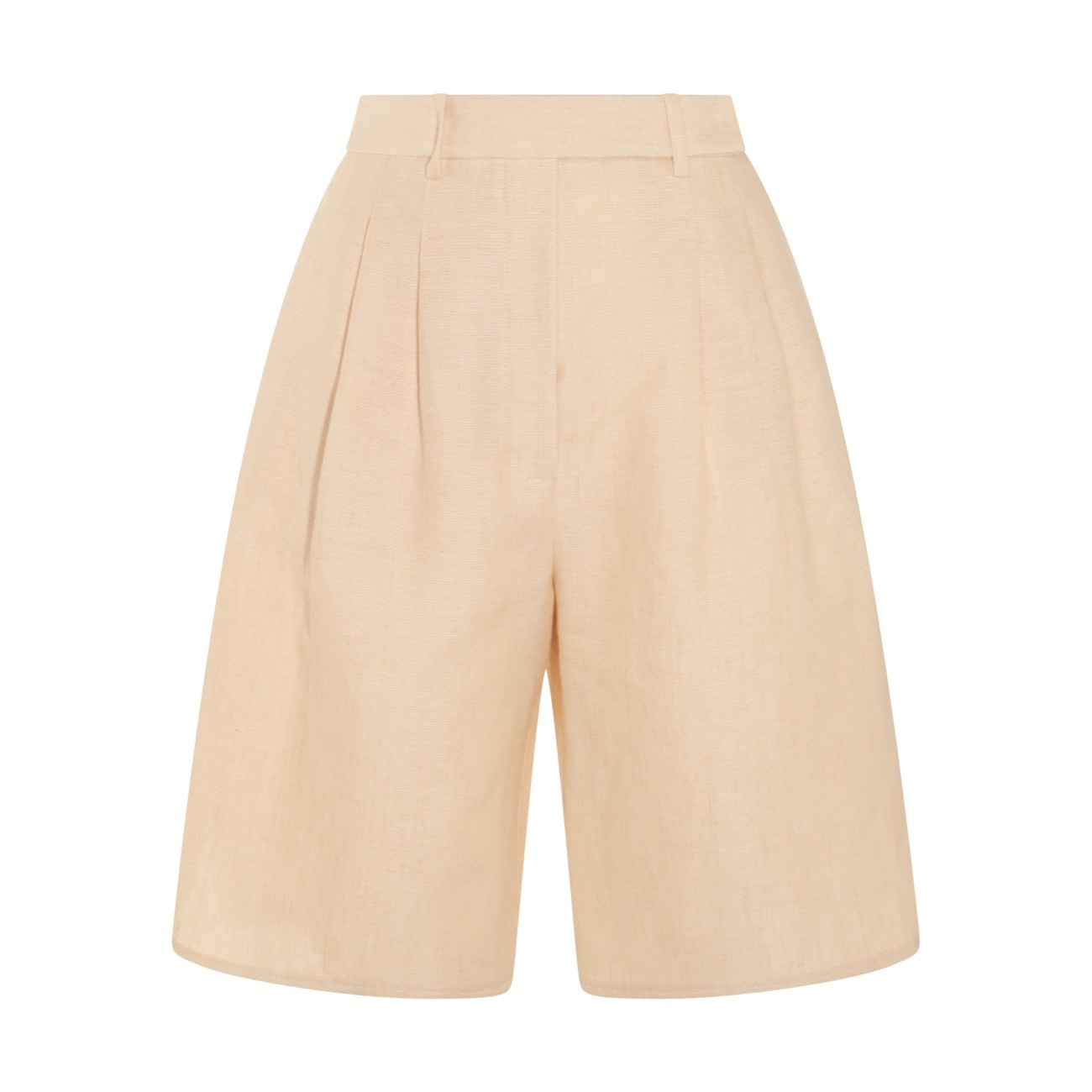 beige linen shorts - 1