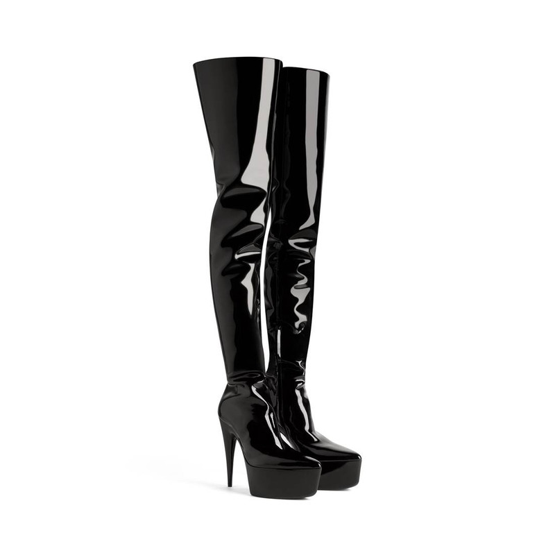 BALENCIAGA Women's Sunset 150mm Over The Knee Boot  in Black outlook