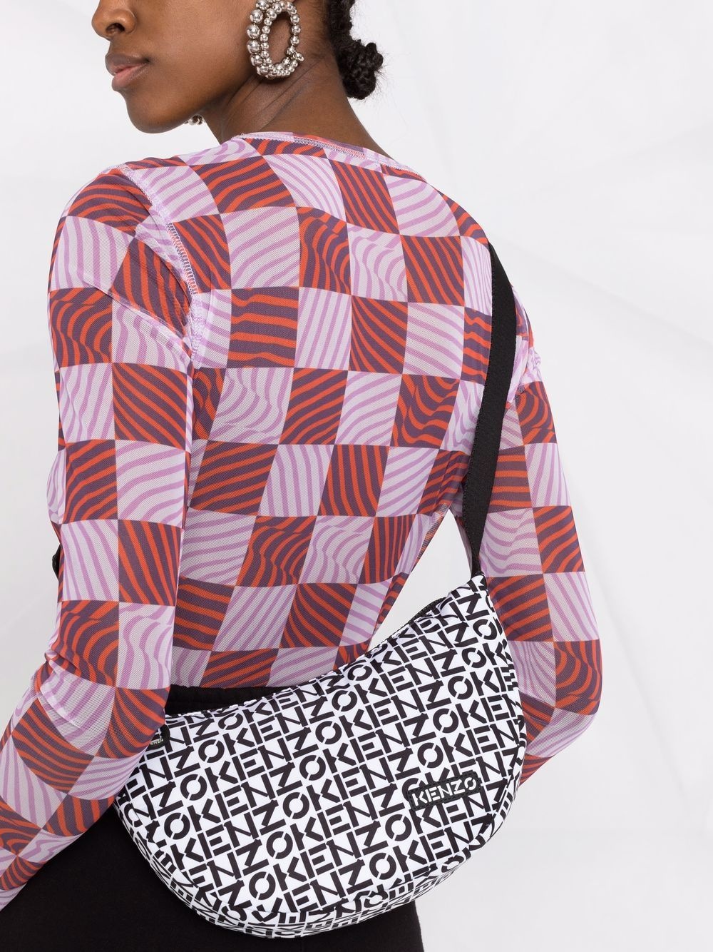 logo-print shoulder bag - 3