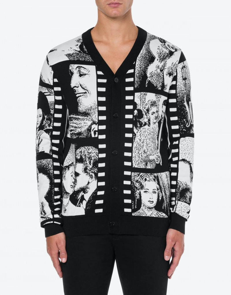 Moschino FILMSTRIP COTTON CARDIGAN outlook