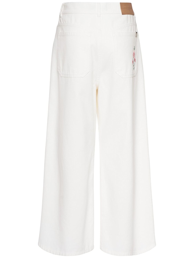 WEEKEND Max Mara Lord embroidered cotton wide pants