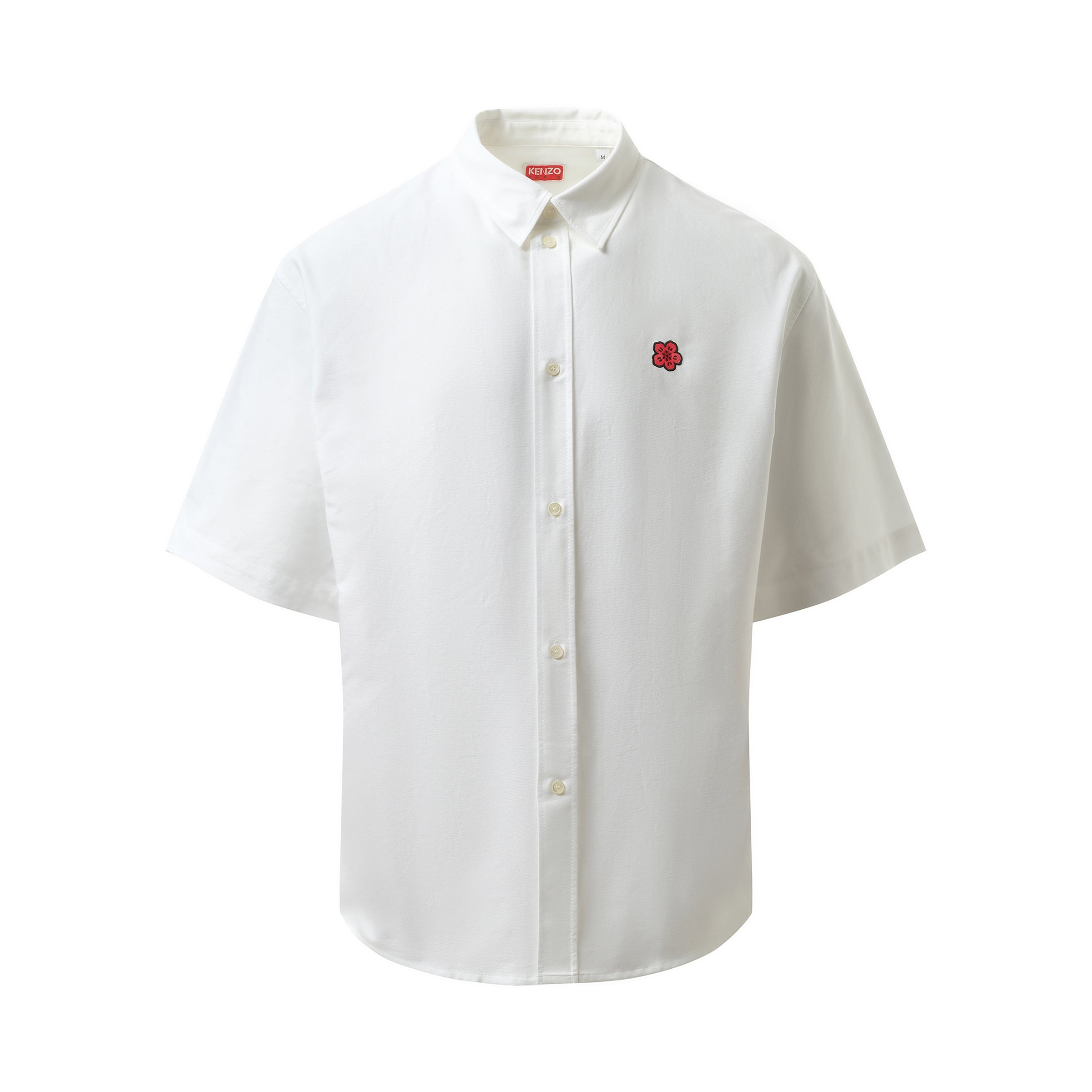 KENZO Boke Flower Crest Short Sleeve Shirt in White | marais