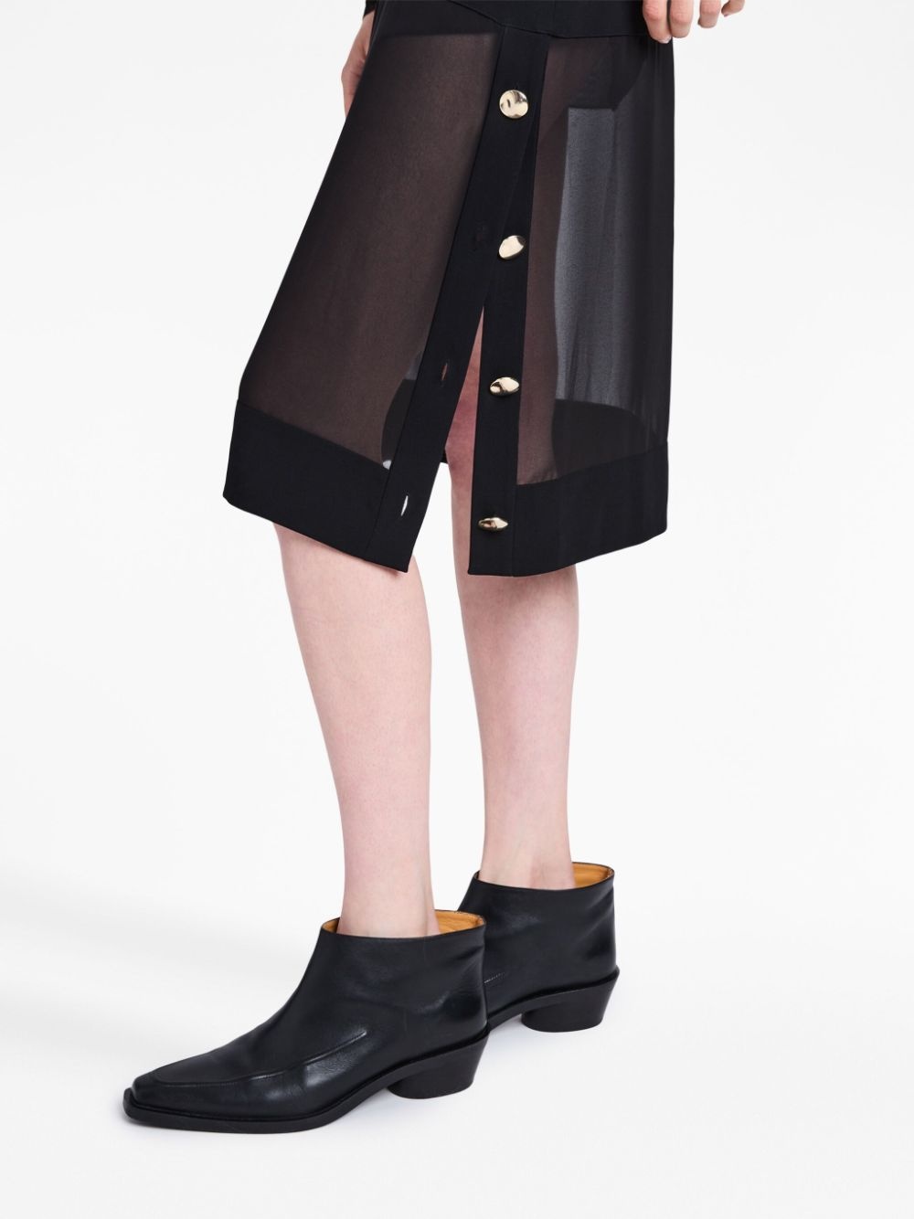 semi-sheer chiffon skirt - 5