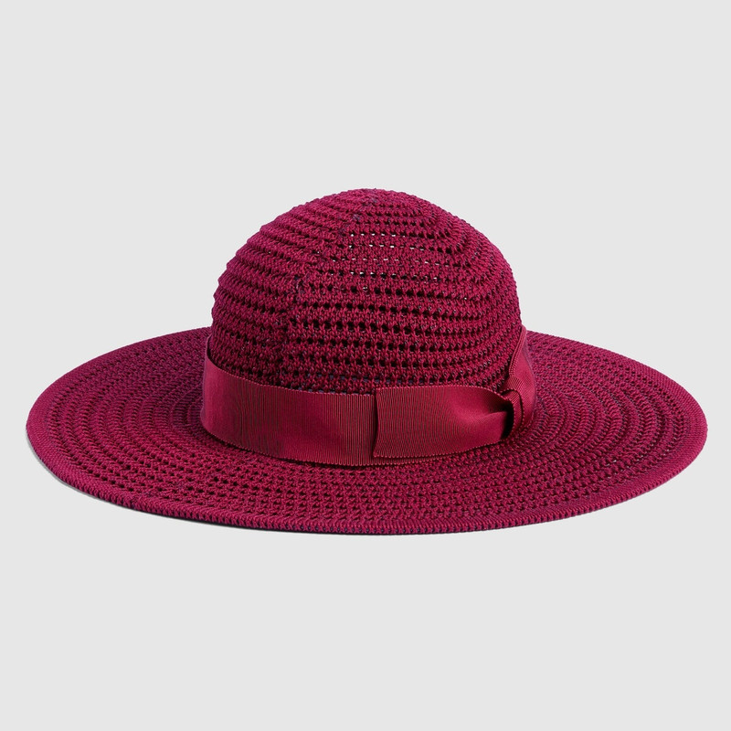 Crochet cotton wide-brimmed hat 5