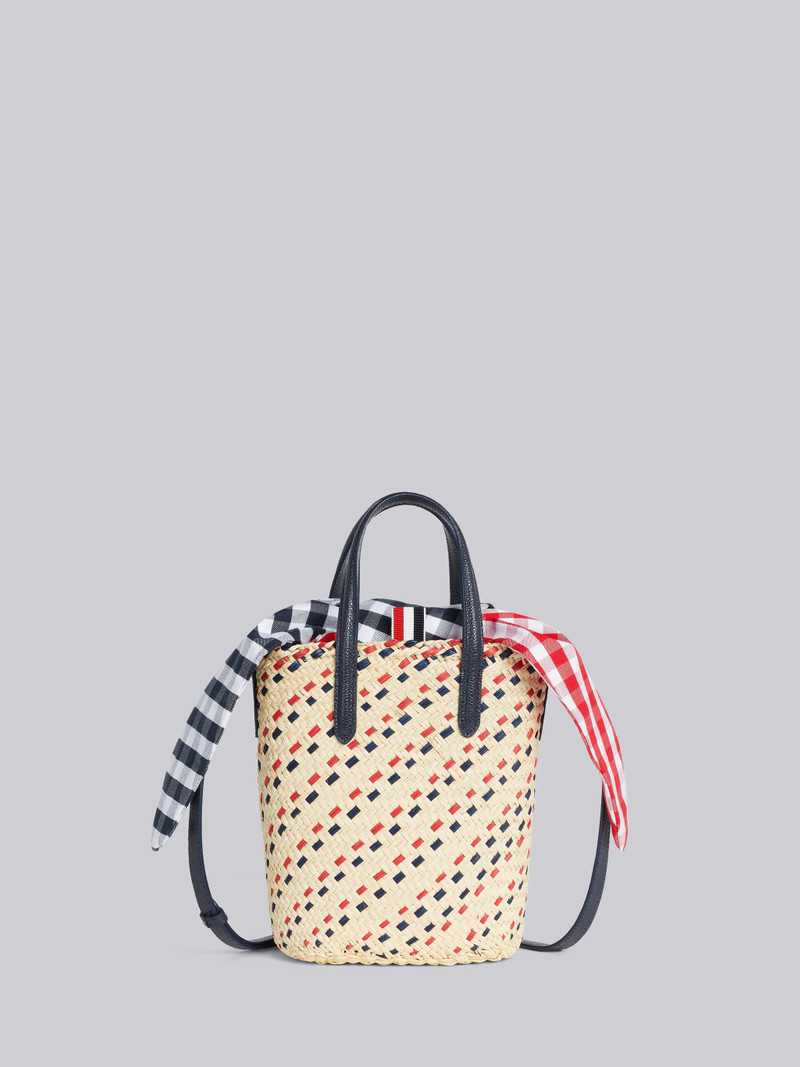 Color TK Raffia Stripe Embroidery Gingham Oxford Scarf Crossbody Mini Basket Tote 4