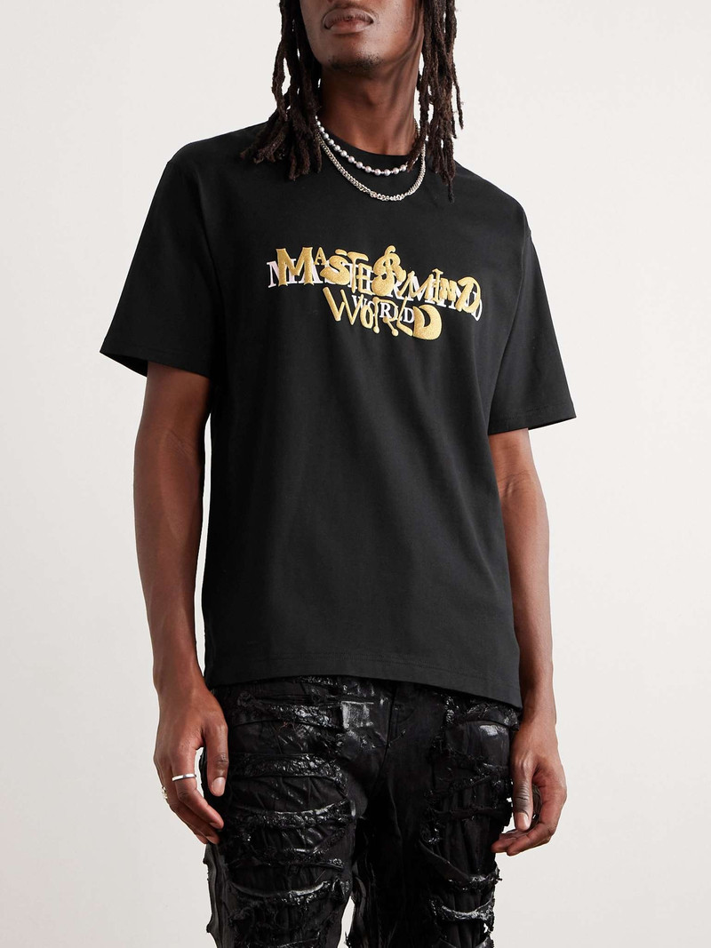Metallic Logo-Print Cotton-Jersey T-Shirt 3