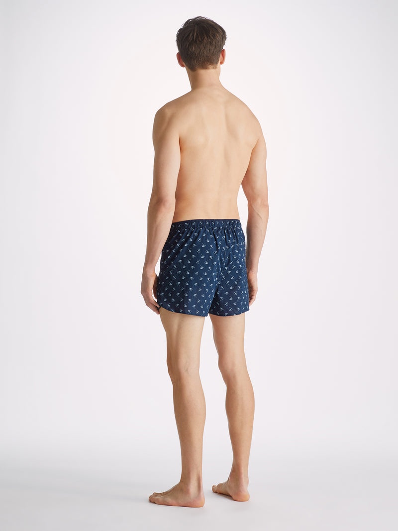 Men's Modern Fit Boxers Nelson 95 Cotton Batiste Blue - 4