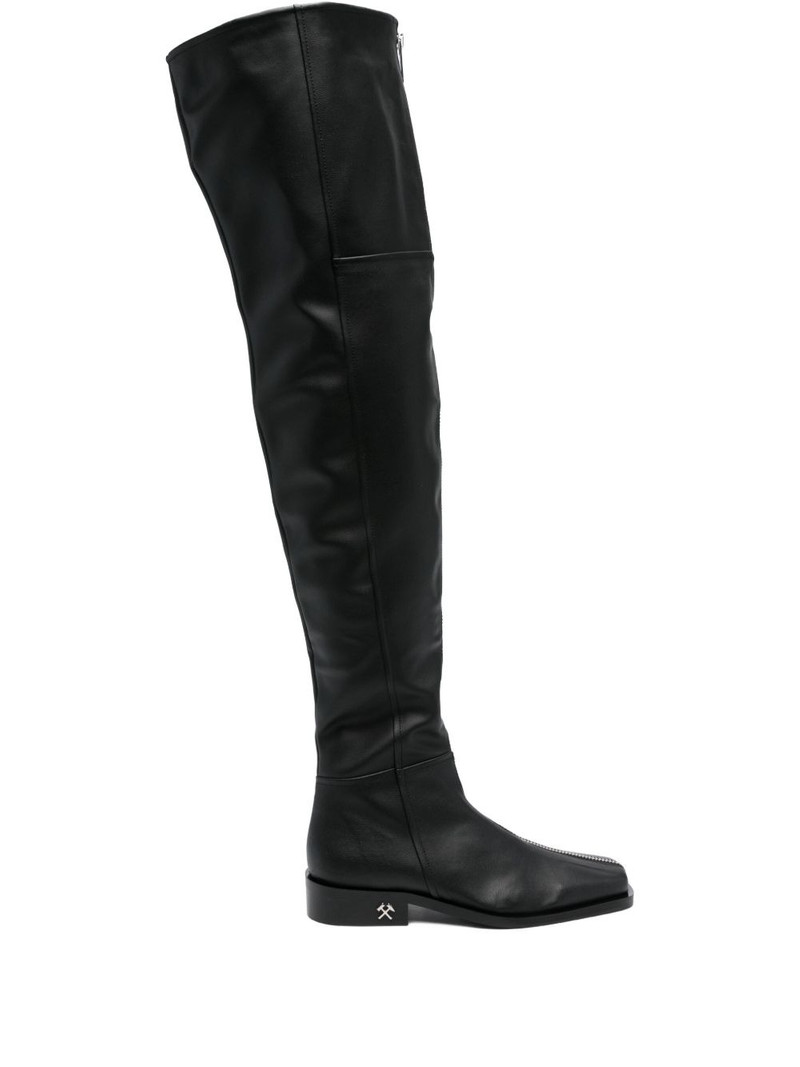 zip-front overknee boots 1