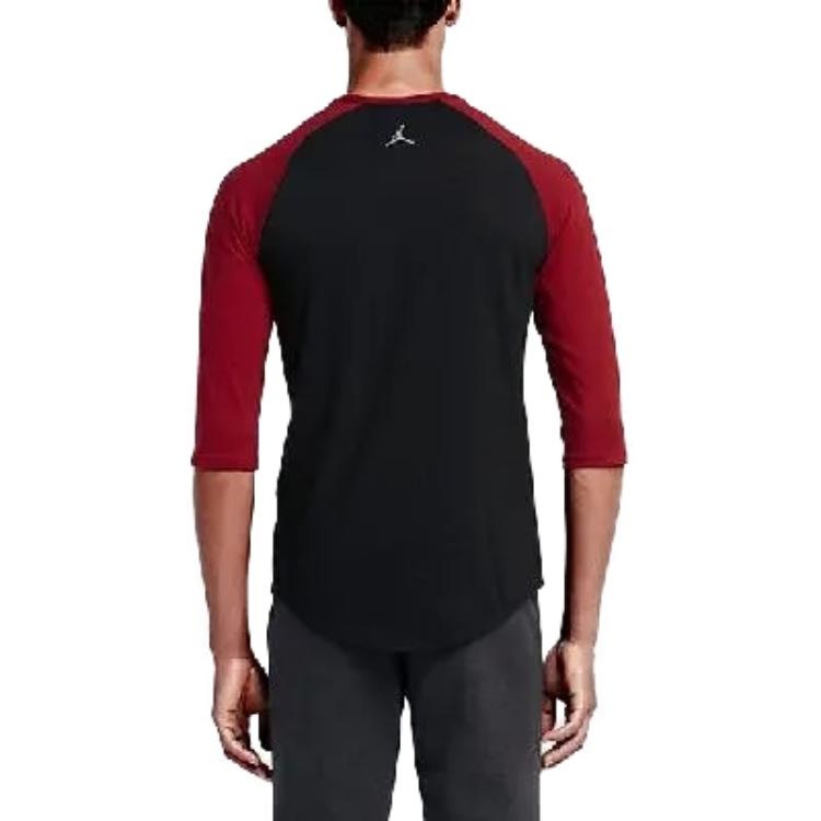 Air Jordan 23 Raglan 3/4 Sleeve Short 'Black Red' 724504-010 - 5