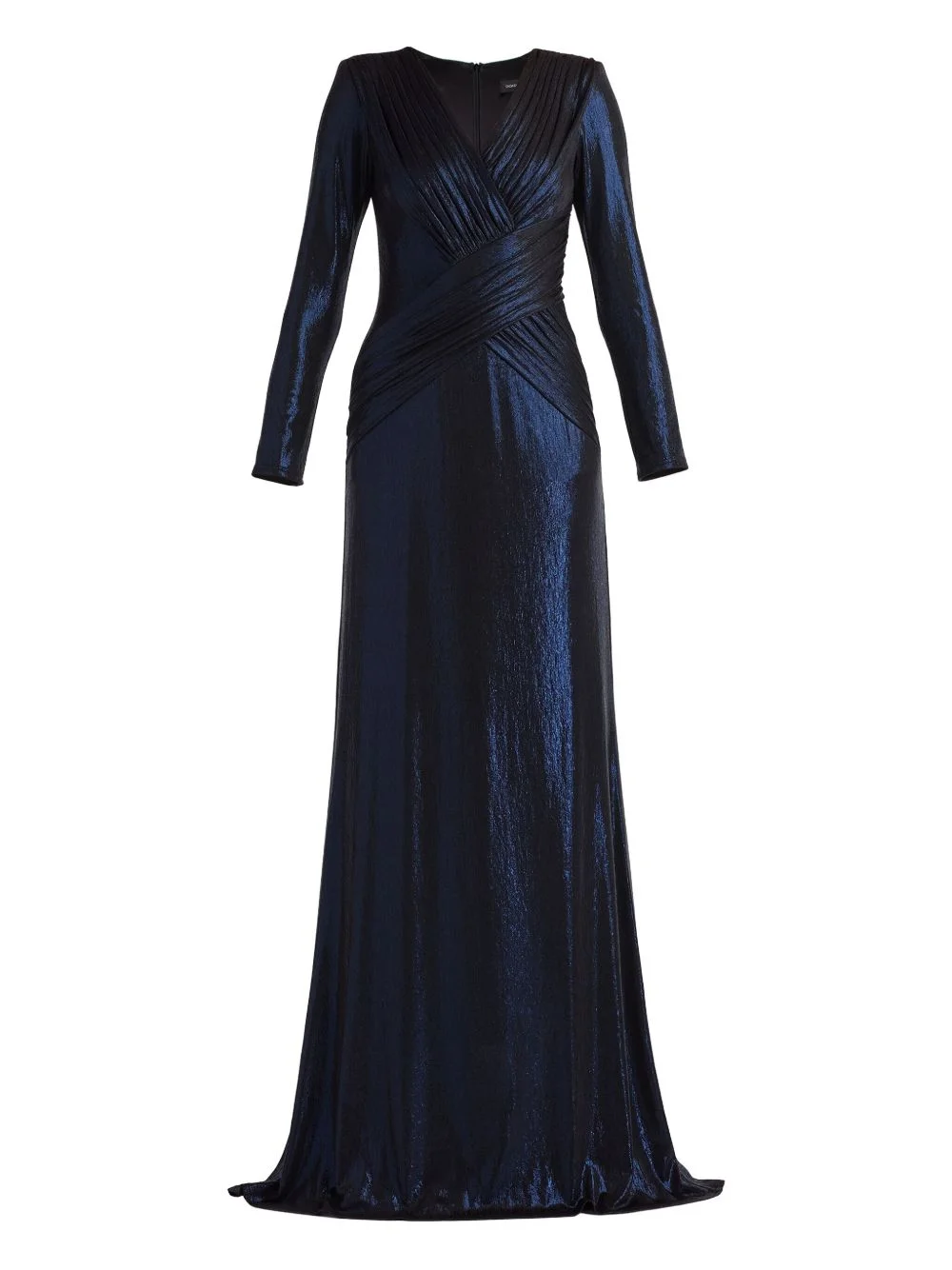 long-sleeve V-neck maxi dress - 1
