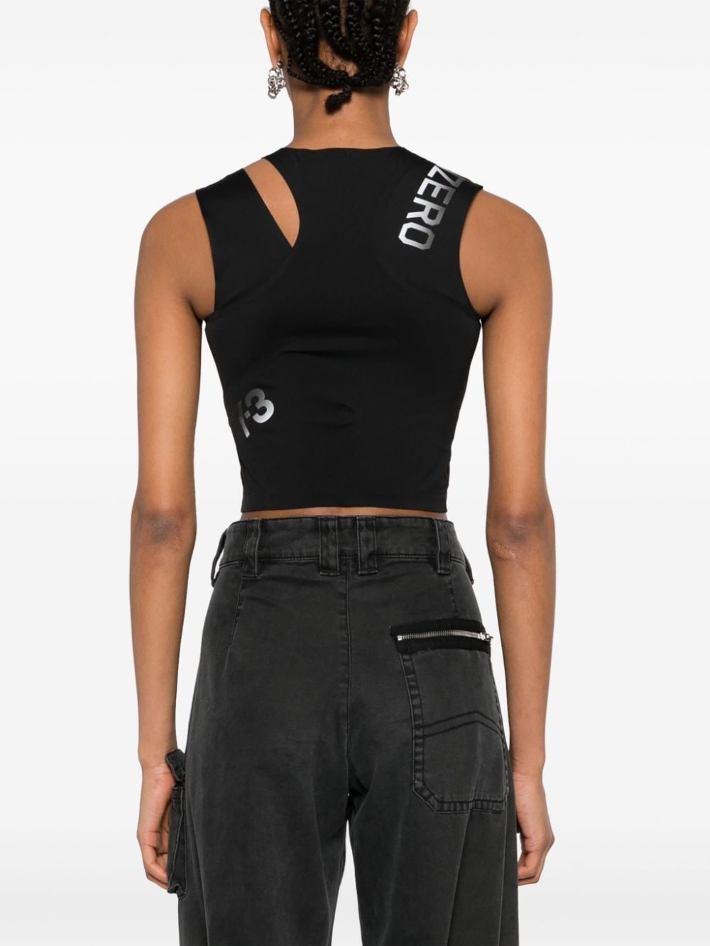 logo-print cropped tank top - 4