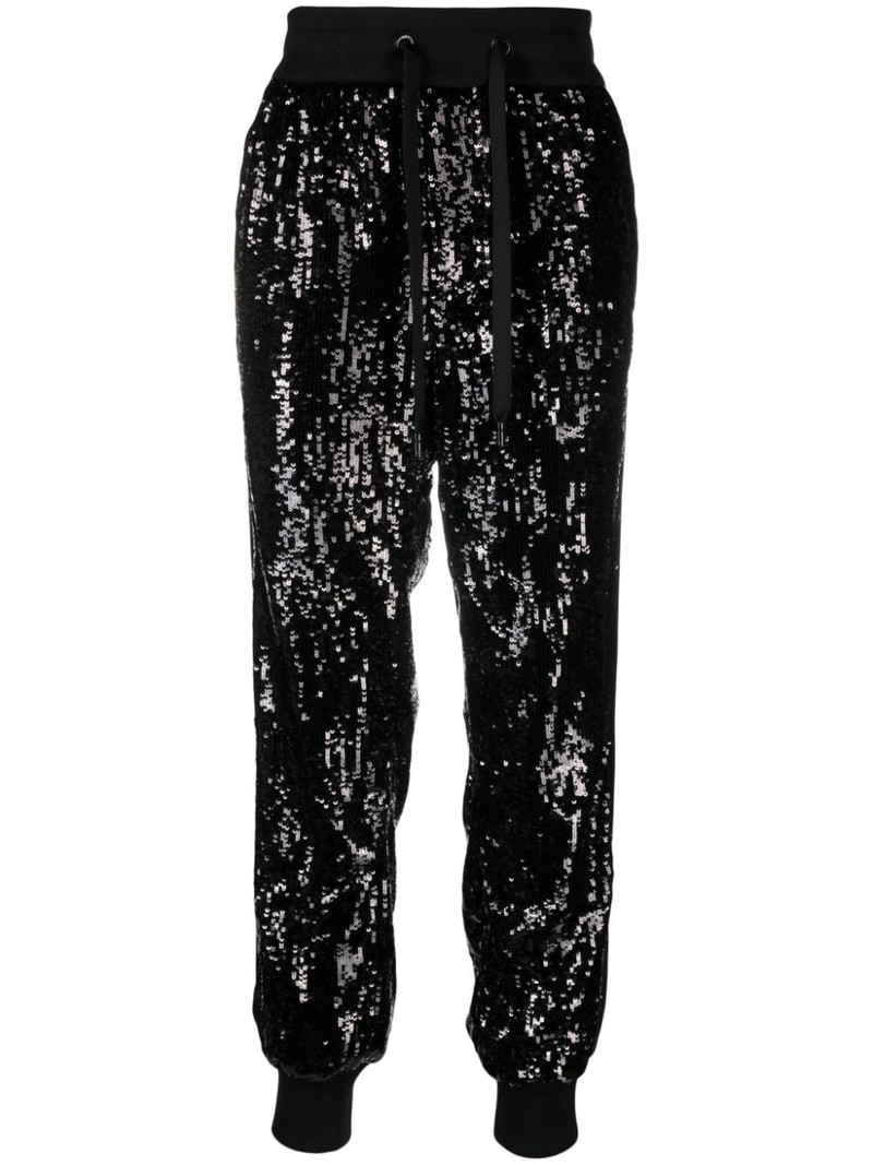 sequin-embellished side-panel trousers 1