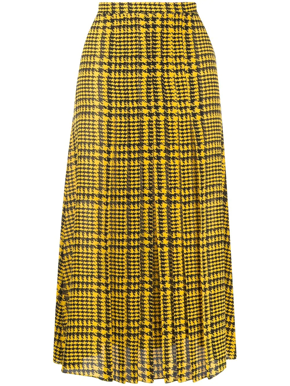 pleated houndstooth-print skirt - 1