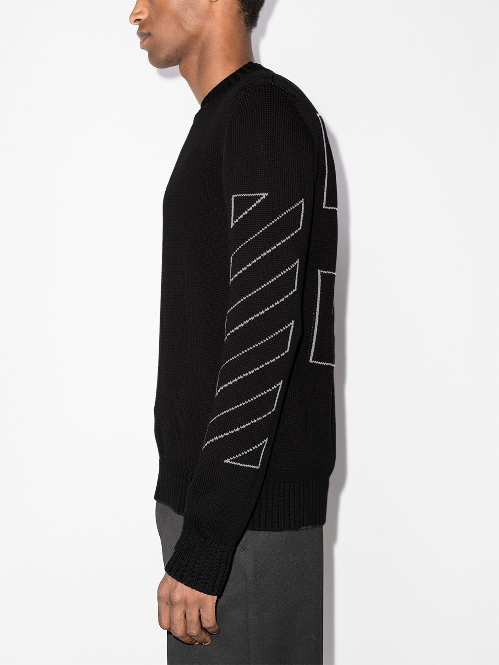 Diagonal Outline crew neck jumper - 3