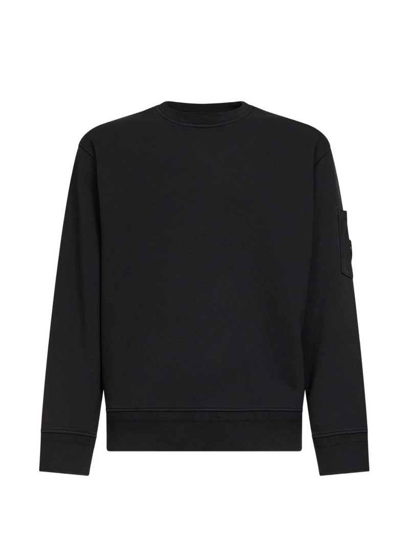 snap-buttoned patch crew-neck sweatshirt 1