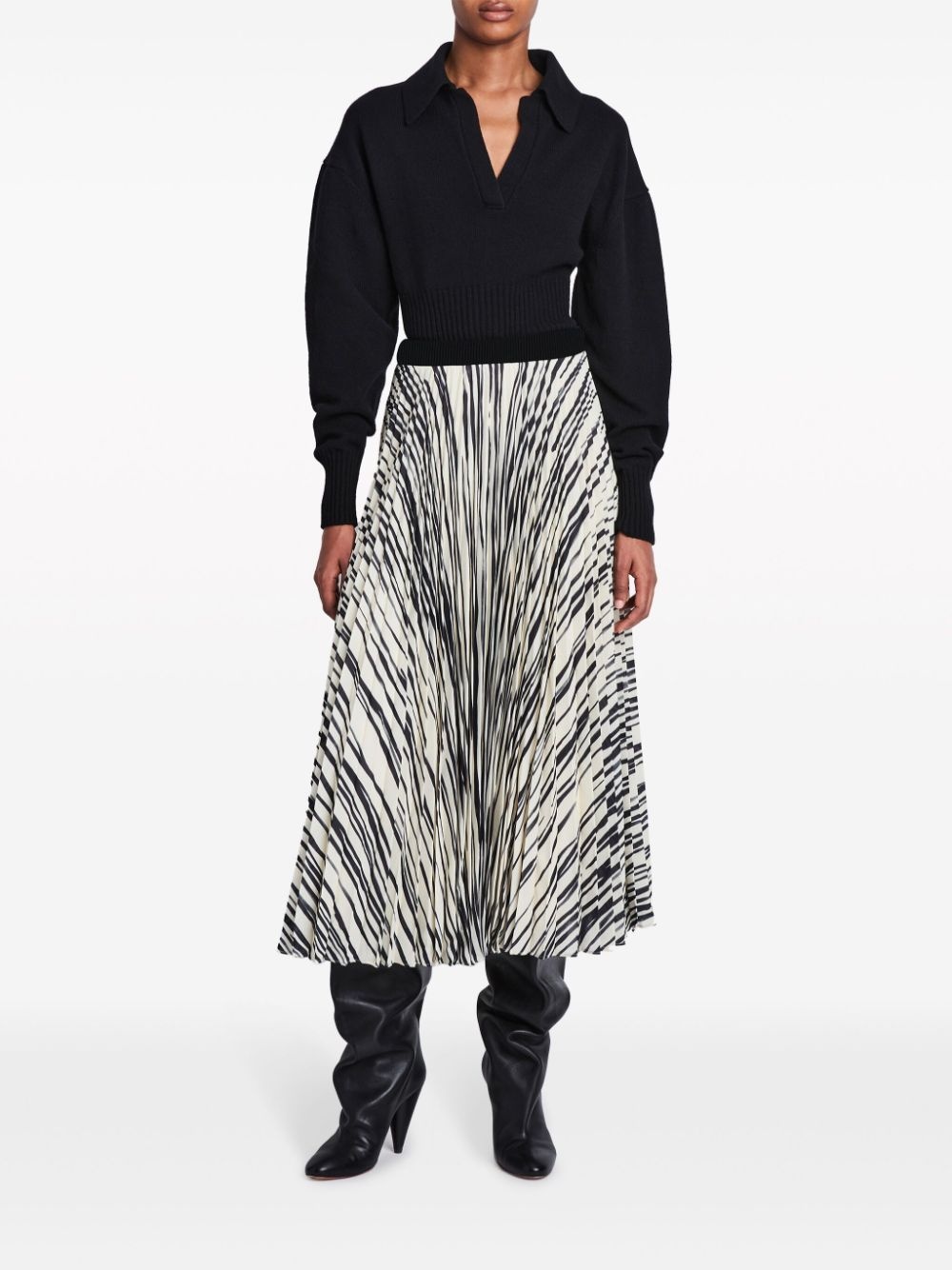 Korine chiffon-crepe pleated skirt - 2