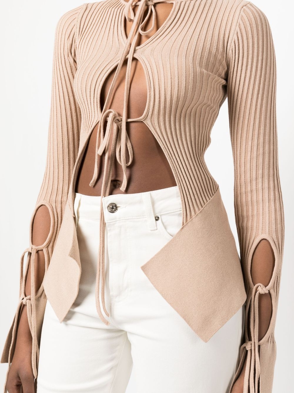 cut-out ribbed top - 5