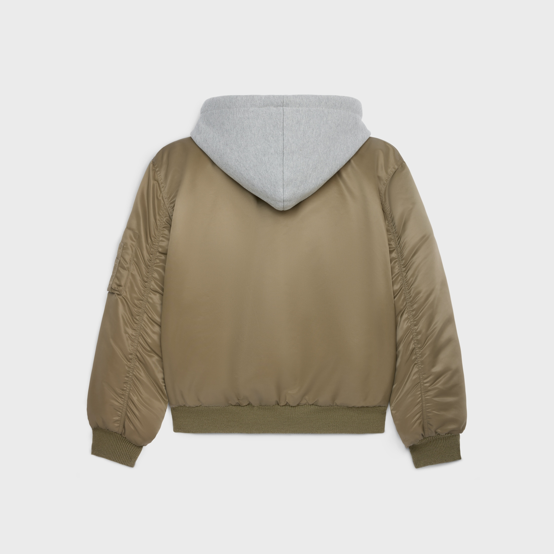 celine hooded bomber jacket in nylon twill - 2