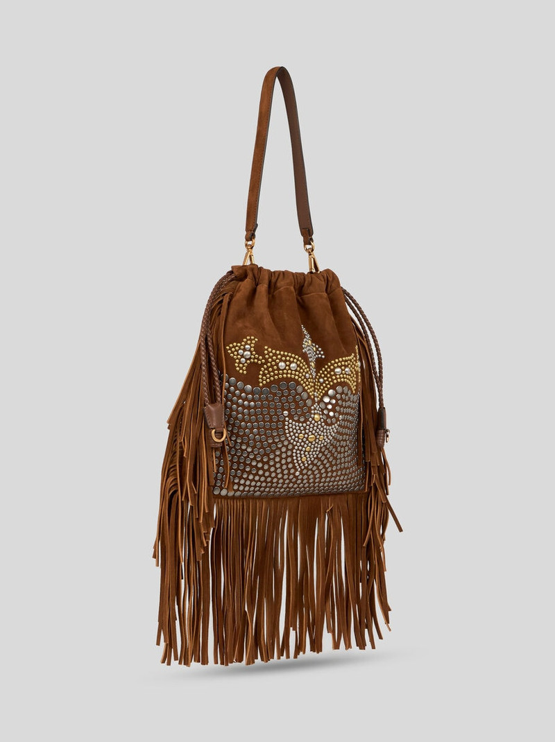 MEDIUM SUEDE KALISPERA BAG WITH STUDS AND FRINGES 5