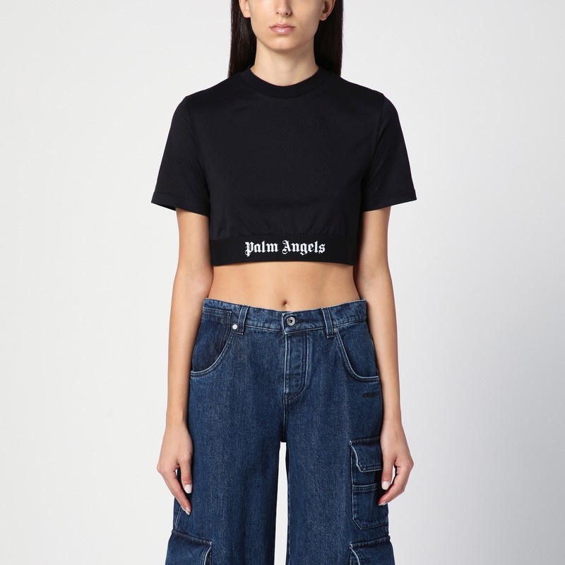 Tシャツ・カットソー Palm Angels 'Classic Logo Tape' cropped T-shirt 22030721_52370013_1000.jpg