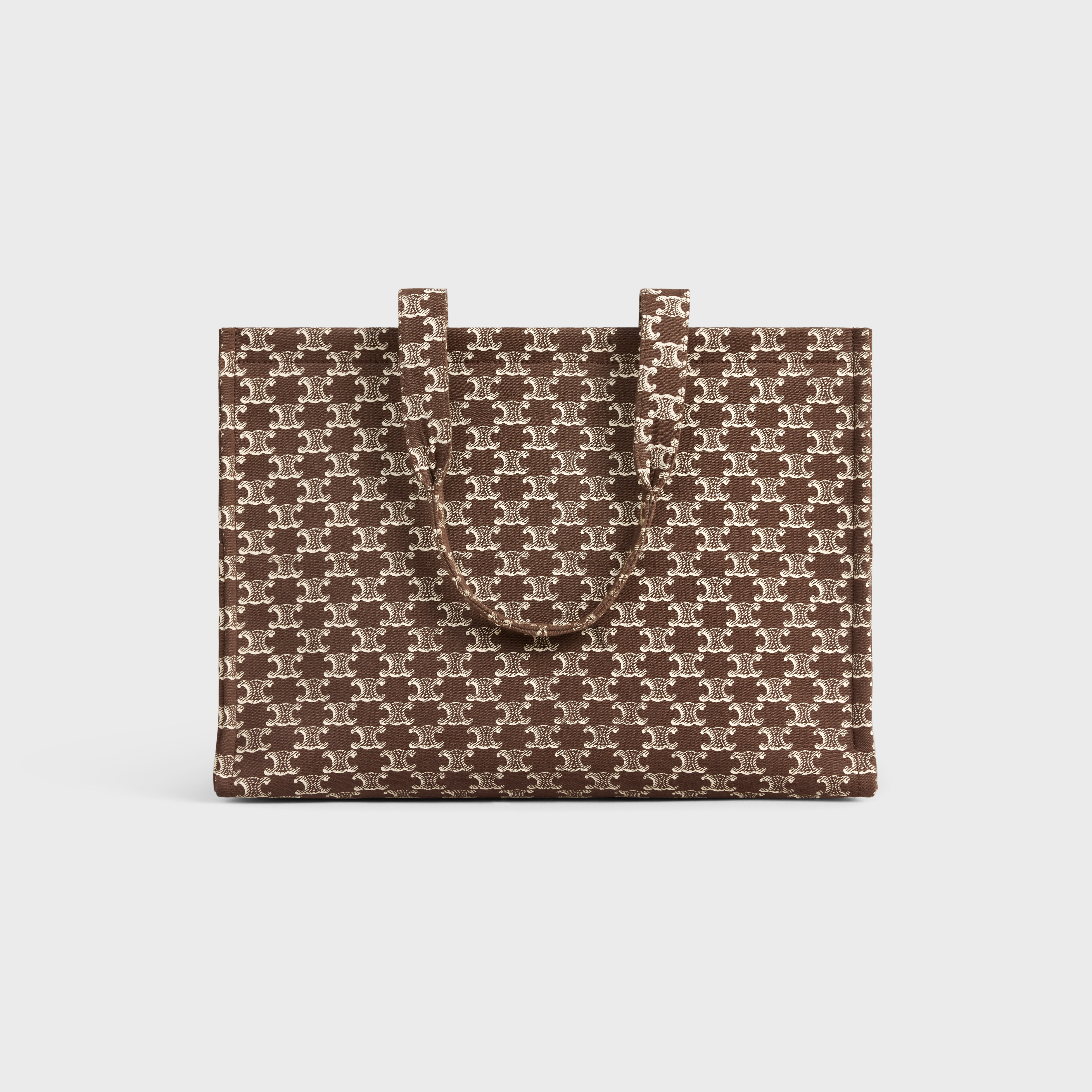 Large Cabas Thais in TEXTILE WITH TRIOMPHE CANVAS PRINT AND CALFSKIN - 3