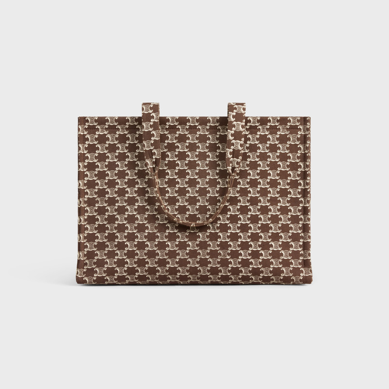 Large Cabas Thais in TEXTILE WITH TRIOMPHE CANVAS PRINT AND CALFSKIN 3