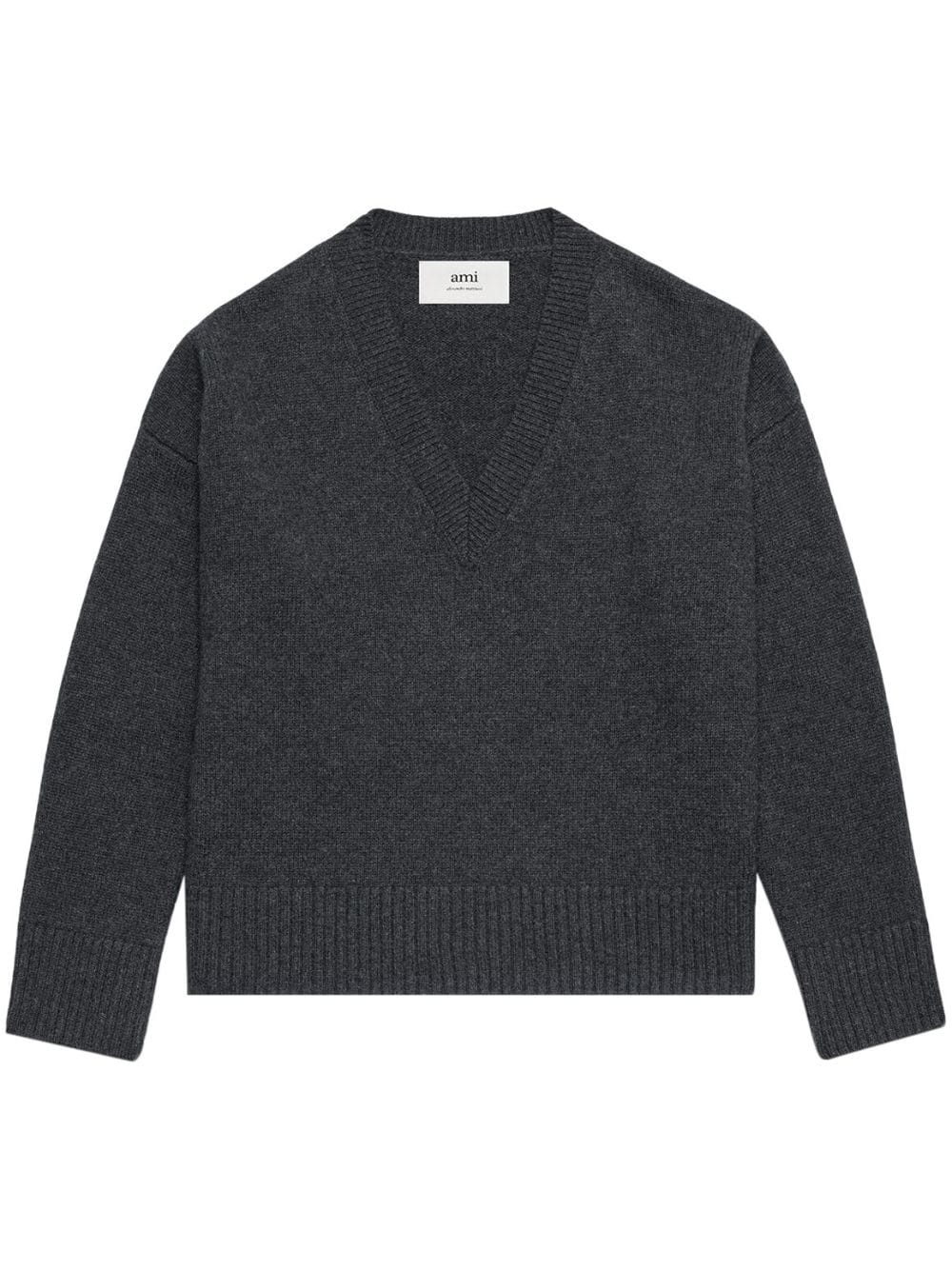 V-neck elbow patches jumper - 1