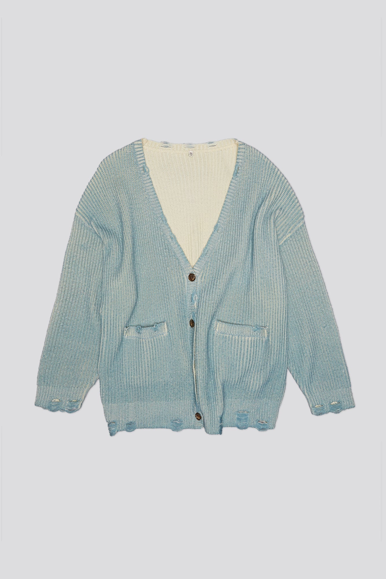 OVERSIZED CARDIGAN - LIGHT SKY BLUE - 4