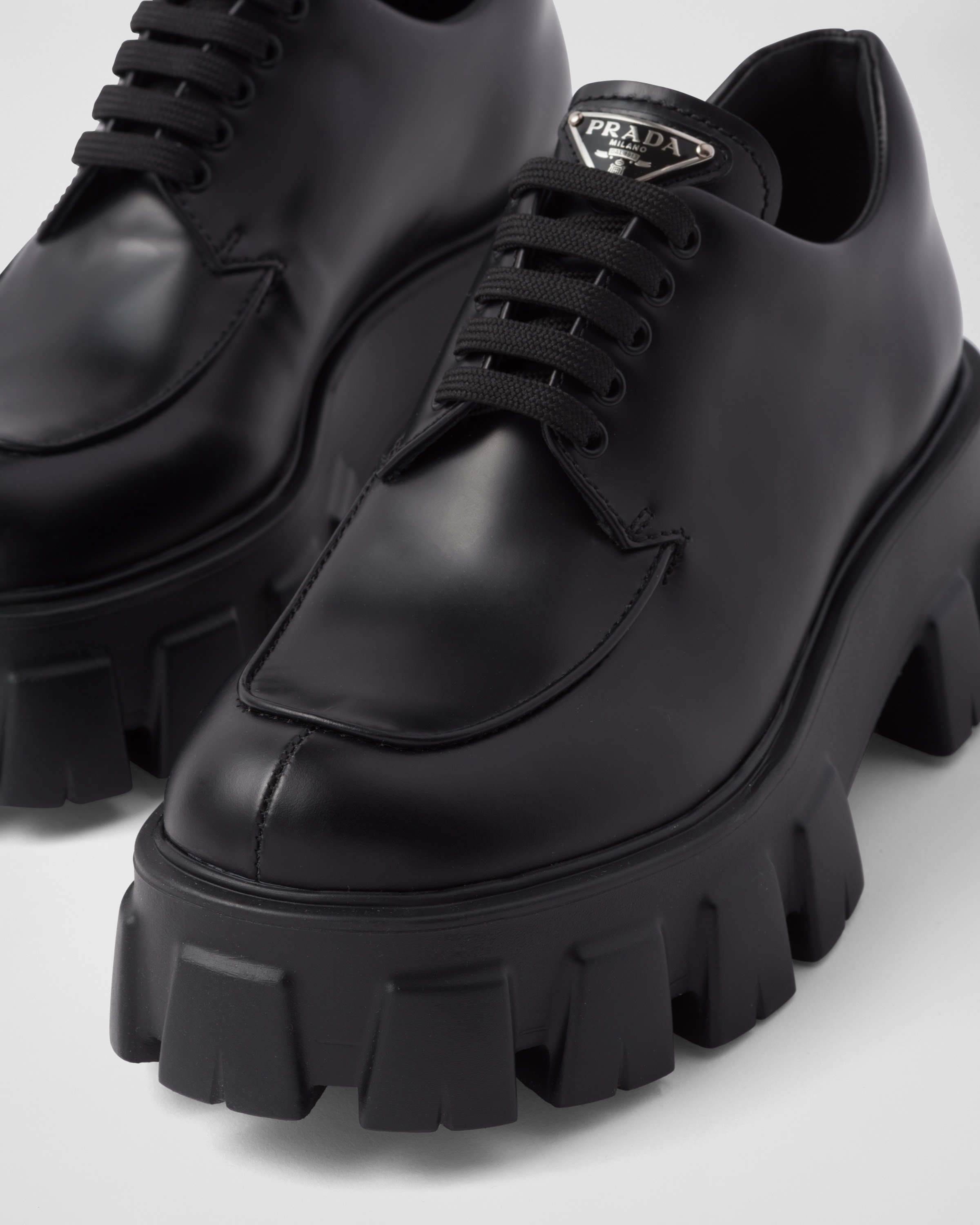 Monolith brushed leather lace-up shoes - 5