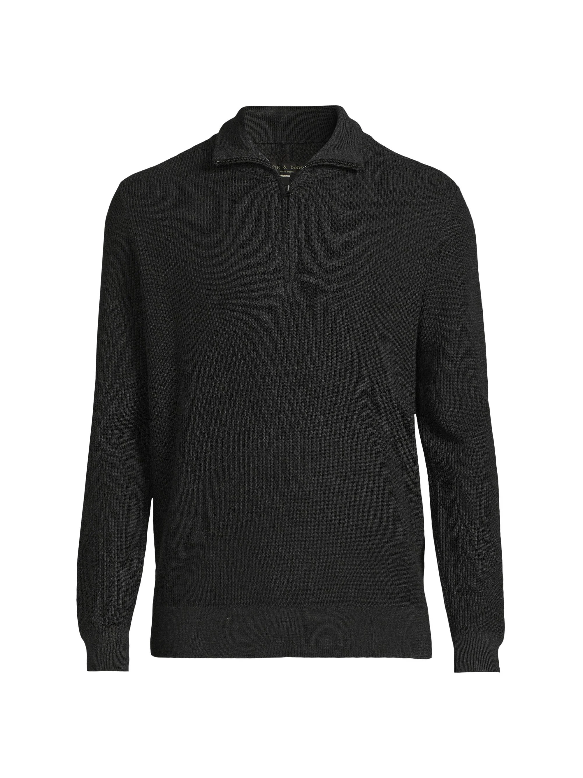 Men's Joel Wool-Blend Half-Zip Sweater - Charcoal - 1