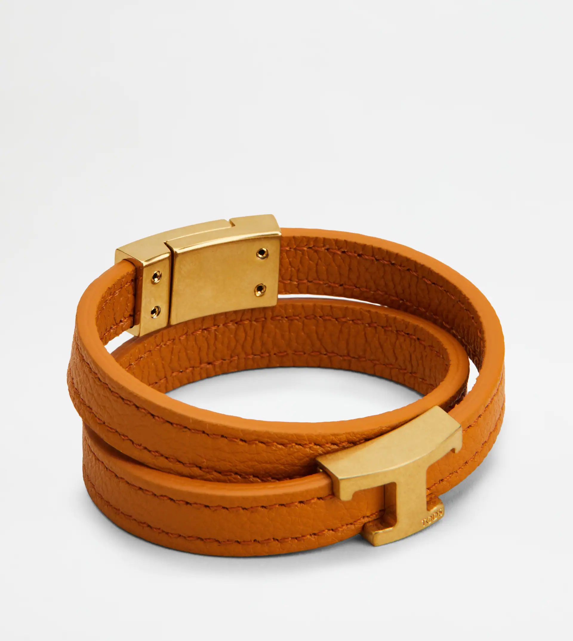 BRACELET IN LEATHER - ORANGE - 2