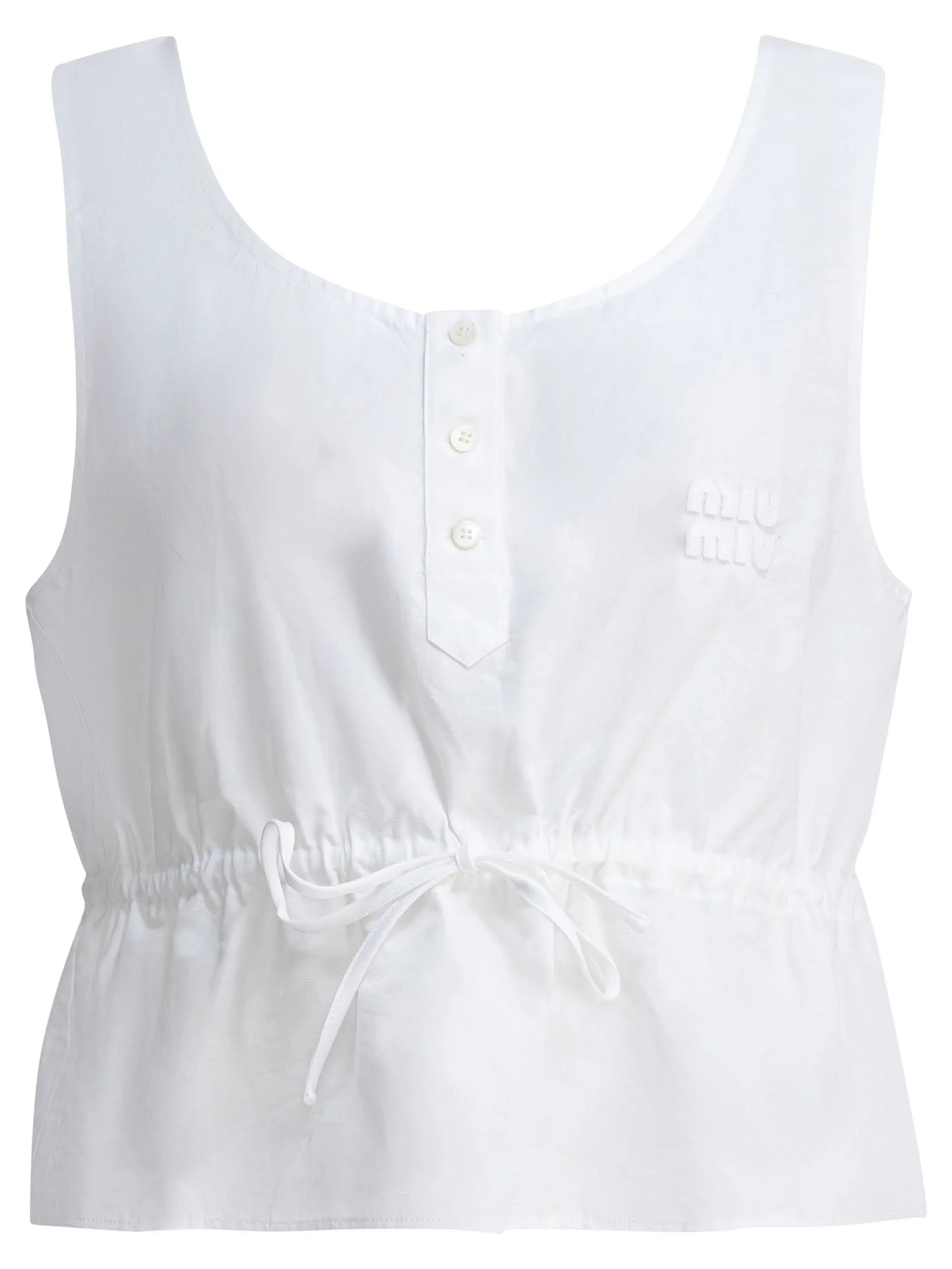 Miu Miu Cotton And Linen Tank Top - 1