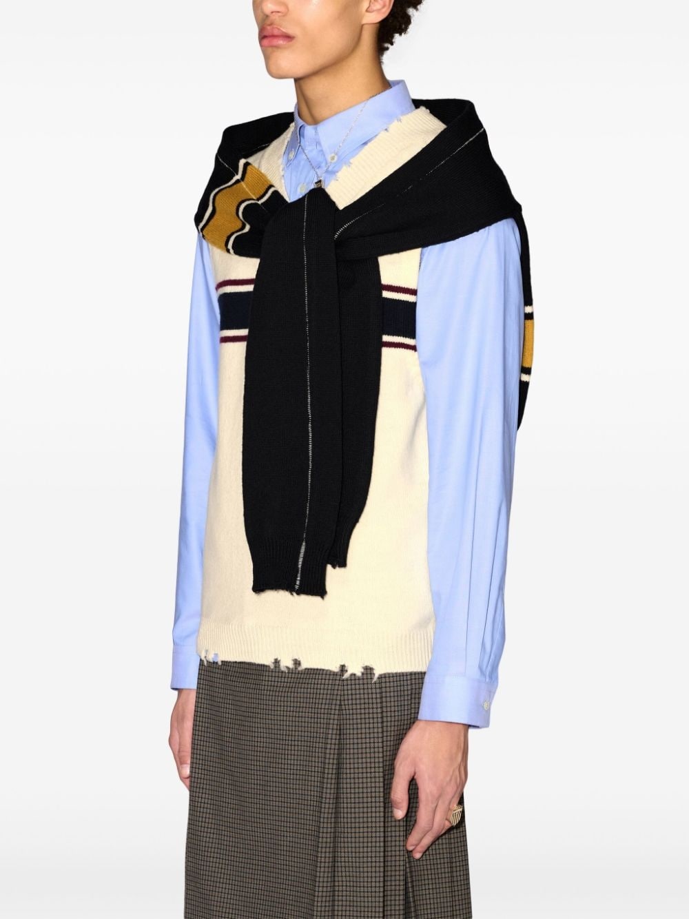 knitted jumper-style shawl - 5