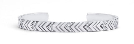 WHITE GOLD MULTI-DIAMOND CHEVRON CUFF - 3
