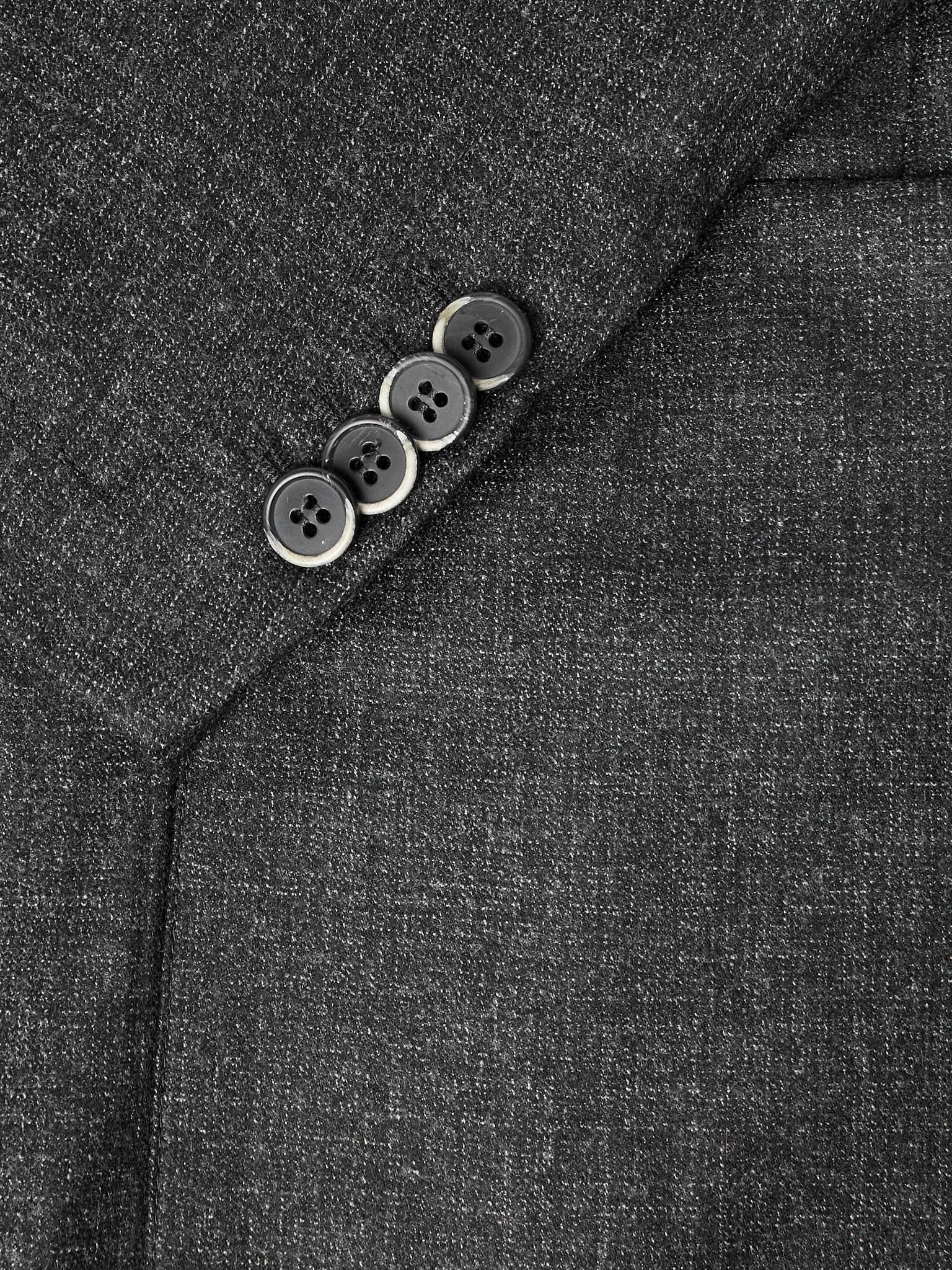 Double-Breasted Virgin Wool Suit Jacket Gray - 4