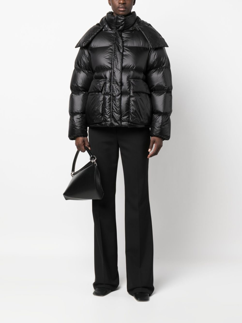 padded quilted hooded jacket - 2