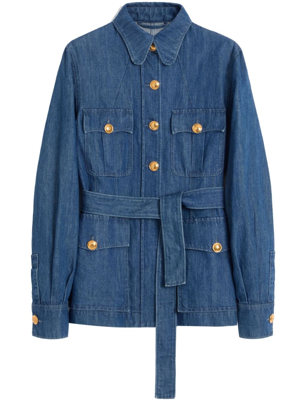 ジャケット Valentino Giacca Sahariana In Denim Valentino Sahariana Belted Waist Denim Jacket | italist